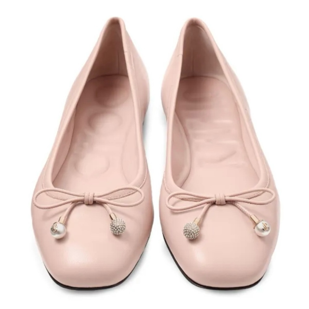 Preowned Jimmy Choo Elme Bow Detail Ballet Flats